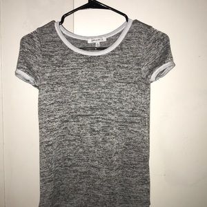 short sleeve grey and white ringer t shirt